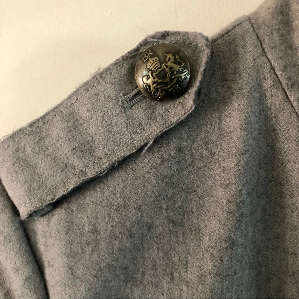 Banana Republic Peplum Military Blazer Gray Wool and Cotton Blend Women's Size 8 - Picture 5 of 16